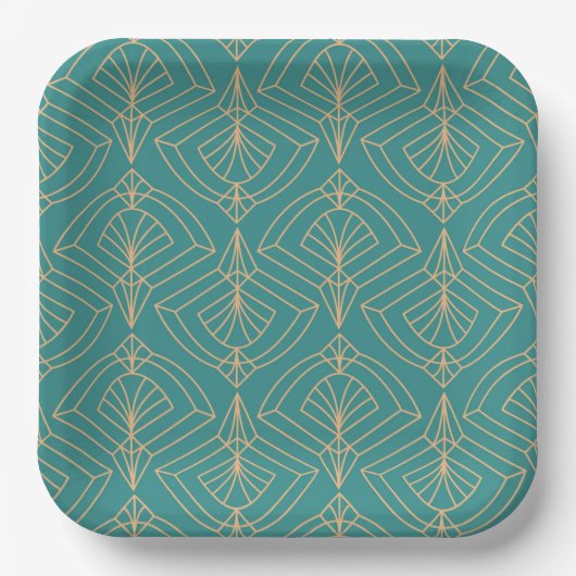 Art Deco pattern with gold geometric shapes  Papieren Bordje (Voorkant)