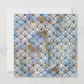 ART DECO PATTERNED BLUE WEDDING INVITATION KAART (Achterkant)