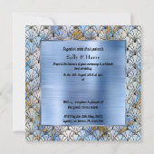 ART DECO PATTERNED BLUE WEDDING INVITATION KAART (Voorkant)