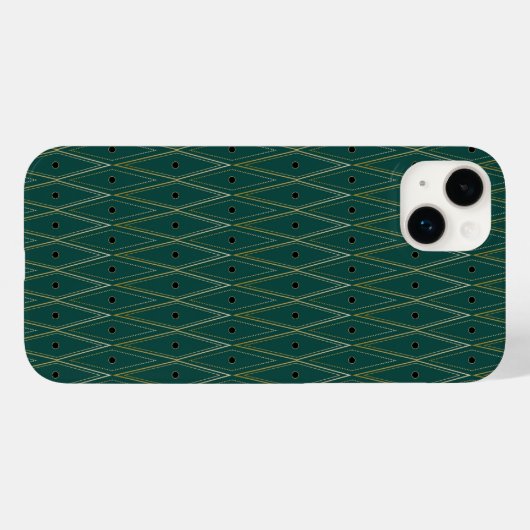 Art Deco Patterns Stalen Groene Diamanten Case-Mate iPhone Case (Achterkant (horizontaal))