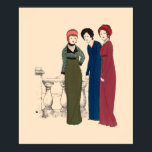 Art Deco Paul Poiret-jurken van Paul Iribe Poster<br><div class="desc">Dit is een digitaal verbeterde afdruk van een  Kunst Deco-mode uit 1908 illustratie van drie Paul Poiret-jurken van Paul Iribe. U kunt de achtergrondkleur aanpassen.</div>