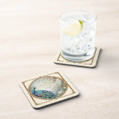 Art Deco Pauw 50e Jubileum Elegante Bloemen Bier Onderzetter (Rechterzijde)