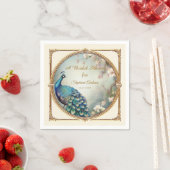 Art Deco Pauw Elegante Bloem Bruidsdouche Servet (Insitu)