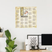 ART DECO Pauw Foto Bruiloftstoelindeling Poster (Thuiskantoor)