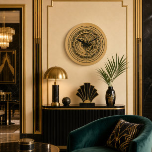 Art Deco Pauw of Feniks Vogel Grote Klok