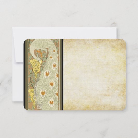 Art Deco Pauw RSVP Kaartje (Achterkant)