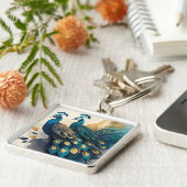 Art Deco Pauw Sleutelhanger (Zijkant)