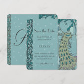 Art Deco Pauw Uitnodigingen voor Opslag van de Tro (Voorkant / Achterkant)