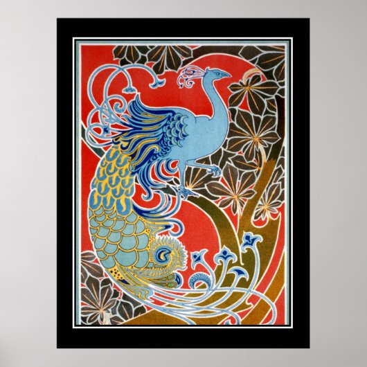 Art Deco Pauw Vintage Poster (Voorkant)