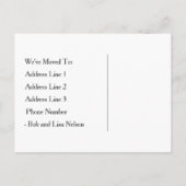 Art Deco Pauw Zwart en Blauw Adreswijziging Aankondigingskaart (Achterkant)