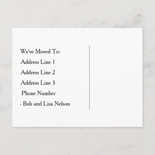 Art Deco Pauw Zwart en Blauw Adreswijziging Aankondigingskaart (Achterkant)