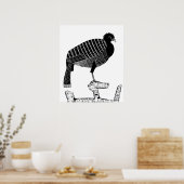 Art Deco Pauwie Bird Animal Illustration Poster (Keuken)
