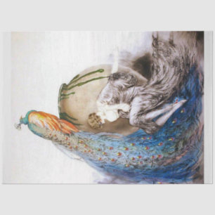 Art deco peacock and woman tissuepapier