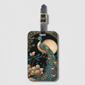 Art Deco Peacock Bagagelabel (Voorkant (verticaal))