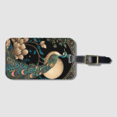 Art Deco Peacock Bagagelabel (Voorkant (horizontaal))