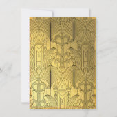 Art Deco Peacock Birthday Party Gold en Black Kaart (Achterkant)