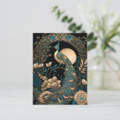Art Deco Peacock Briefkaart (Staand voorkant)
