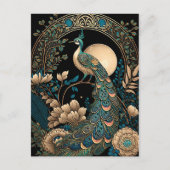 Art Deco Peacock Briefkaart (Voorkant)