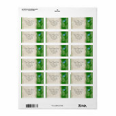 Art Deco Peacock Emerald Groen Overeenkomende Verz Etiket (Full Sheet)