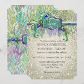 Art Deco Peacock Feather Glitter Movie Ticket Kaart (Voorkant / Achterkant)