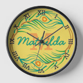 Art Deco Peacock Feather Monogram Stencil (Voorkant)