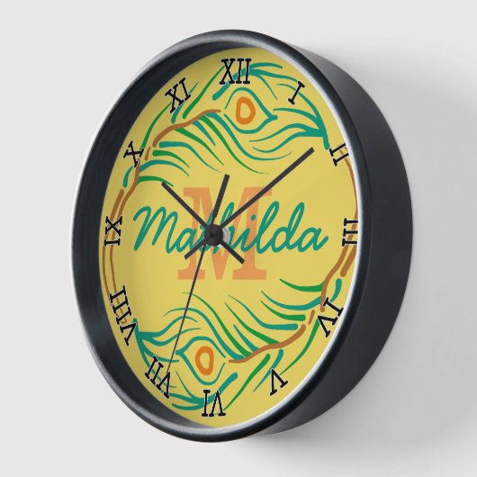 Art Deco Peacock Feather Monogram Stencil (Hoek)