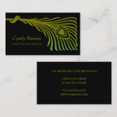 Art Deco Peacock Feather Visitekaartje Set 1104 (Voorkant / Achterkant)