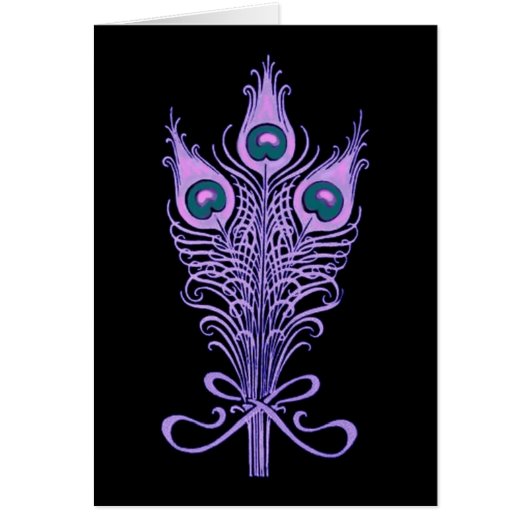 Art Deco Peacock Feathers Weddenschap Thema (Voorkant)