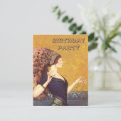 Art Deco Peacock Flapper Birthday Party Kaart (Staand voorkant)