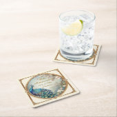 Art Deco Peacock Flower Elegant 50ste Jubileum Kartonnen Onderzetters (Insitu)