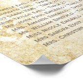 ART DECO Peacock Foto Wedding Seding Chart Poster