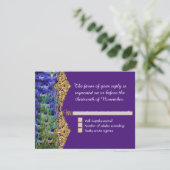 Art Deco Peacock Glam Old Hollywood Paars Wedding RSVP Kaartje (Staand voorkant)