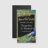 Art Deco Peacock Glam Old Hollywood Save the Date (Voorkant / Achterkant)