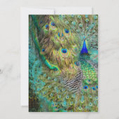 Art Deco Peacock Gold Glitter Hollywood Birthday Kaart (Achterkant)