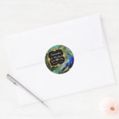 Art Deco Peacock Gold Glitter Old Hollywood Gatsby Ronde Sticker (Envelop)