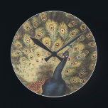 Art Deco Peacock-klok Ronde Klok<br><div class="desc">Ideaal voor het Art Deco-huis.</div>