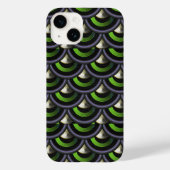 Art Deco Peacock Mermaid Fish Scales Case-Mate iPhone Case (Achterkant)