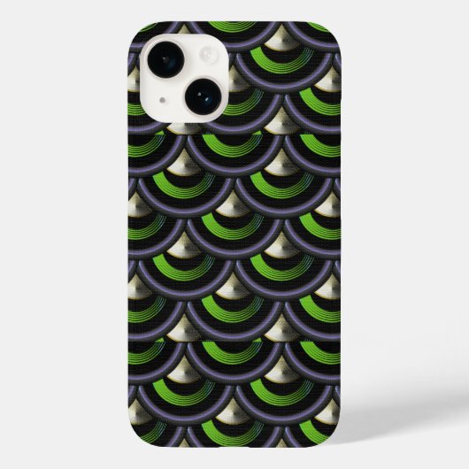 Art Deco Peacock Mermaid Fish Scales Case-Mate iPhone Case (Achterkant)