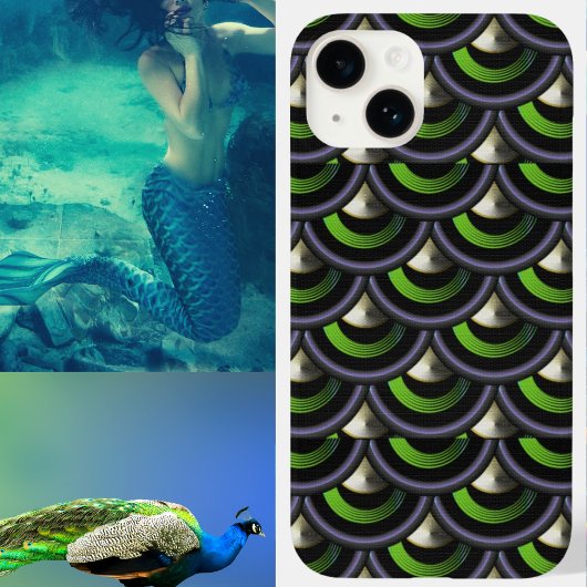 Art Deco Peacock Mermaid Fish Scales Case-Mate iPhone Case