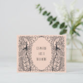 Art Deco Peacock Nieuw adres Verhuizen Aankondigingskaart (Staand voorkant)