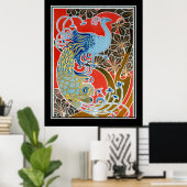 Art Deco Peacock  Poster (Thuiskantoor)
