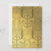 Art Deco Peacock Speak Easy Party Gold & Black Kaart (Achterkant)