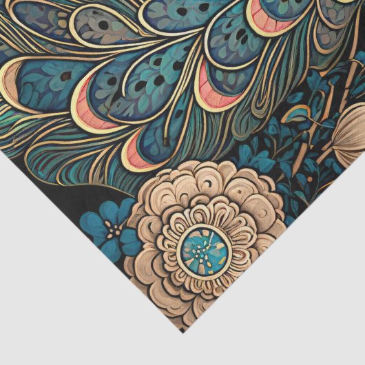 Art Deco Peacock Tissuepapier (Detail)