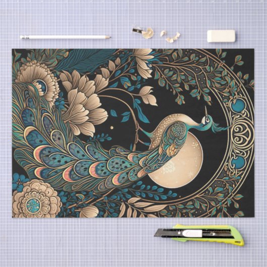 Art Deco Peacock Tissuepapier (Craft)