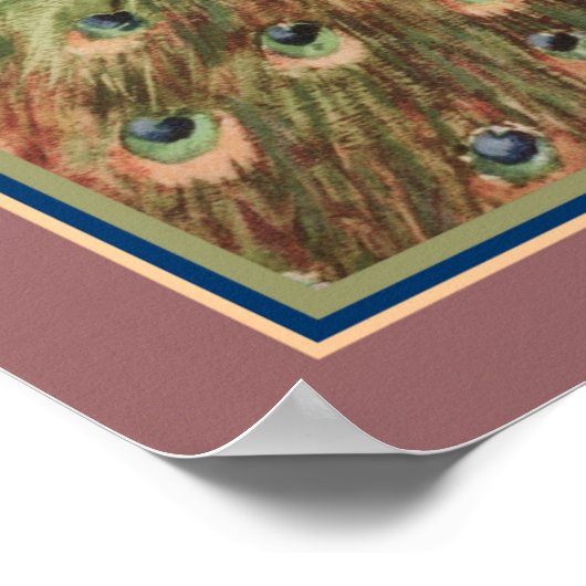 Art Deco Peacock uit 1920 van Carlo Chiostri Poster (Hoek)