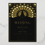 Art Deco Peacock Wedding Folie Folie Uitnodiging<br><div class="desc">Viel je speciale dag met deze Art Deco Peacock Wedding Invite. Het ontwerp is uitgerust met REAL GOLD FOIL. U kunt dit verder aanpassen door op de "PERSONALIZE"knoop te klikken. Voor meer vragen kunt u contact met ons opnemen op ThePaperieGarden@gmail.com</div>