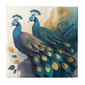 Art Deco Peacocks Tegeltje (Voorkant)