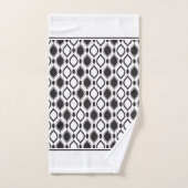Art Deco Pearls Anthracite en White Pattern Bad Handdoek (Handdoek)