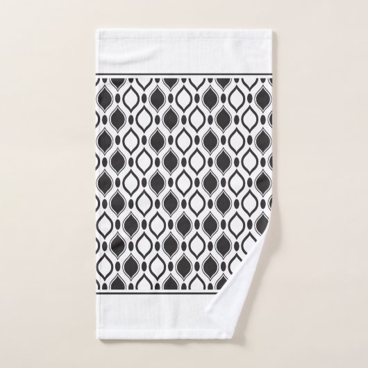 Art Deco Pearls Anthracite en White Pattern Bad Handdoek (Handdoek)