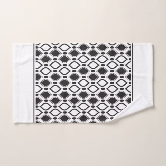 Art Deco Pearls Anthracite en White Pattern Bad Handdoek (Handdoek)